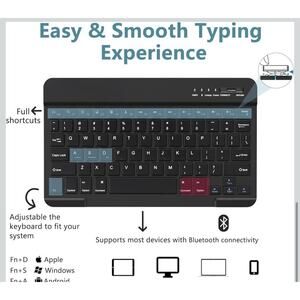 Bluetooth Keyboard Case iPad 7th 8th 9th Gen Backlit Wireless Black